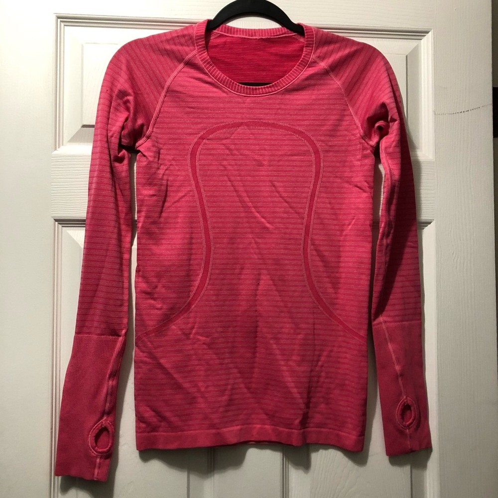 Lululemon Striped a Pink Swiftly Long Sleeve